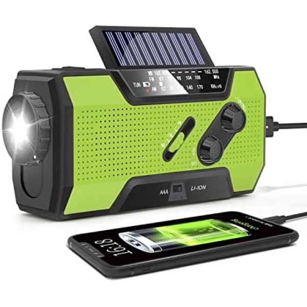 Tronsmart Emergency Crank Weather Radio, AM/FM/ Hand Crank Portable Solar Radio