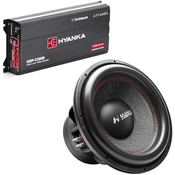 H YANKA BSF-10-4 Car Subwoofer paired with The HYANKA CDP-1200D Amplifier